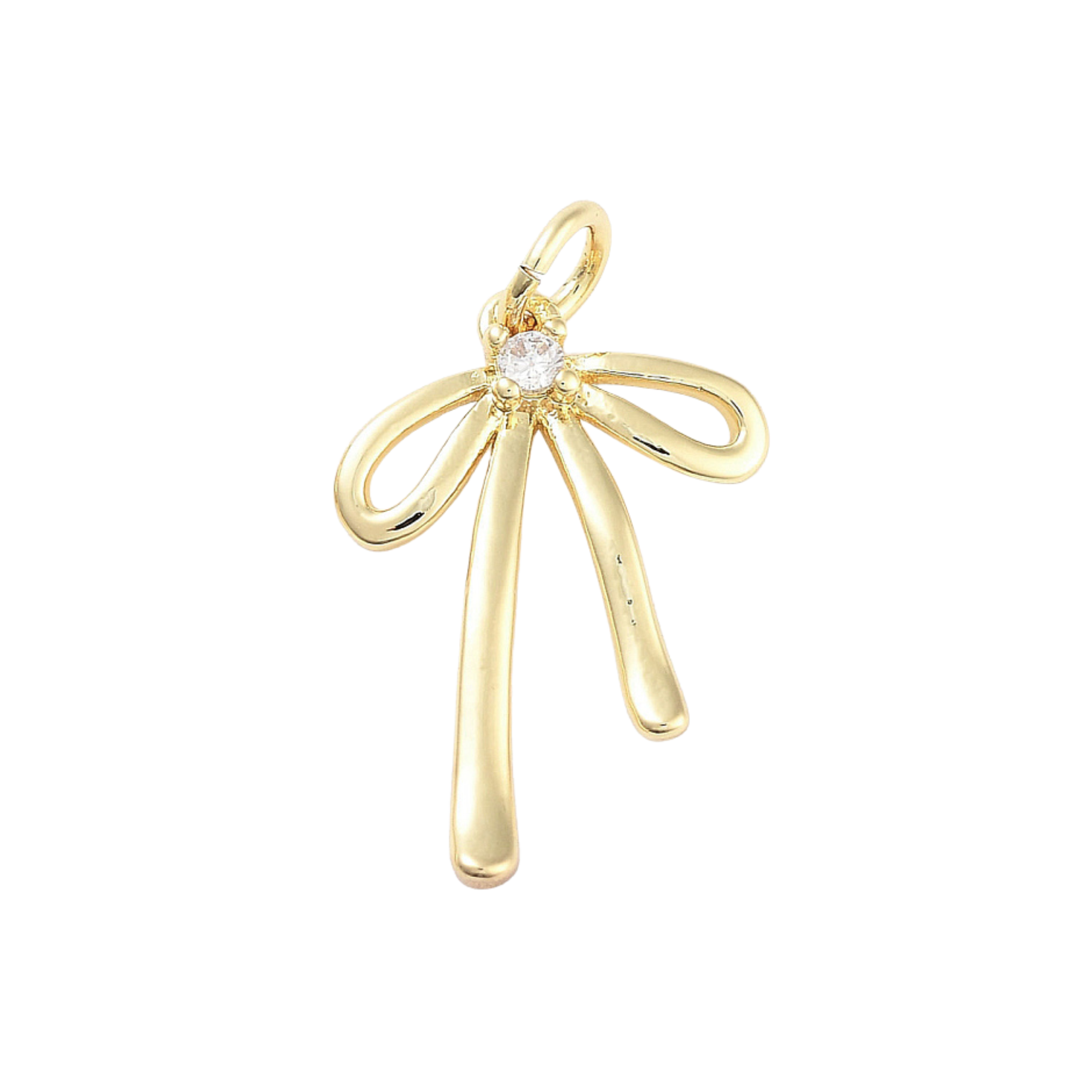 18k Gold Plated Brass Bow Charm