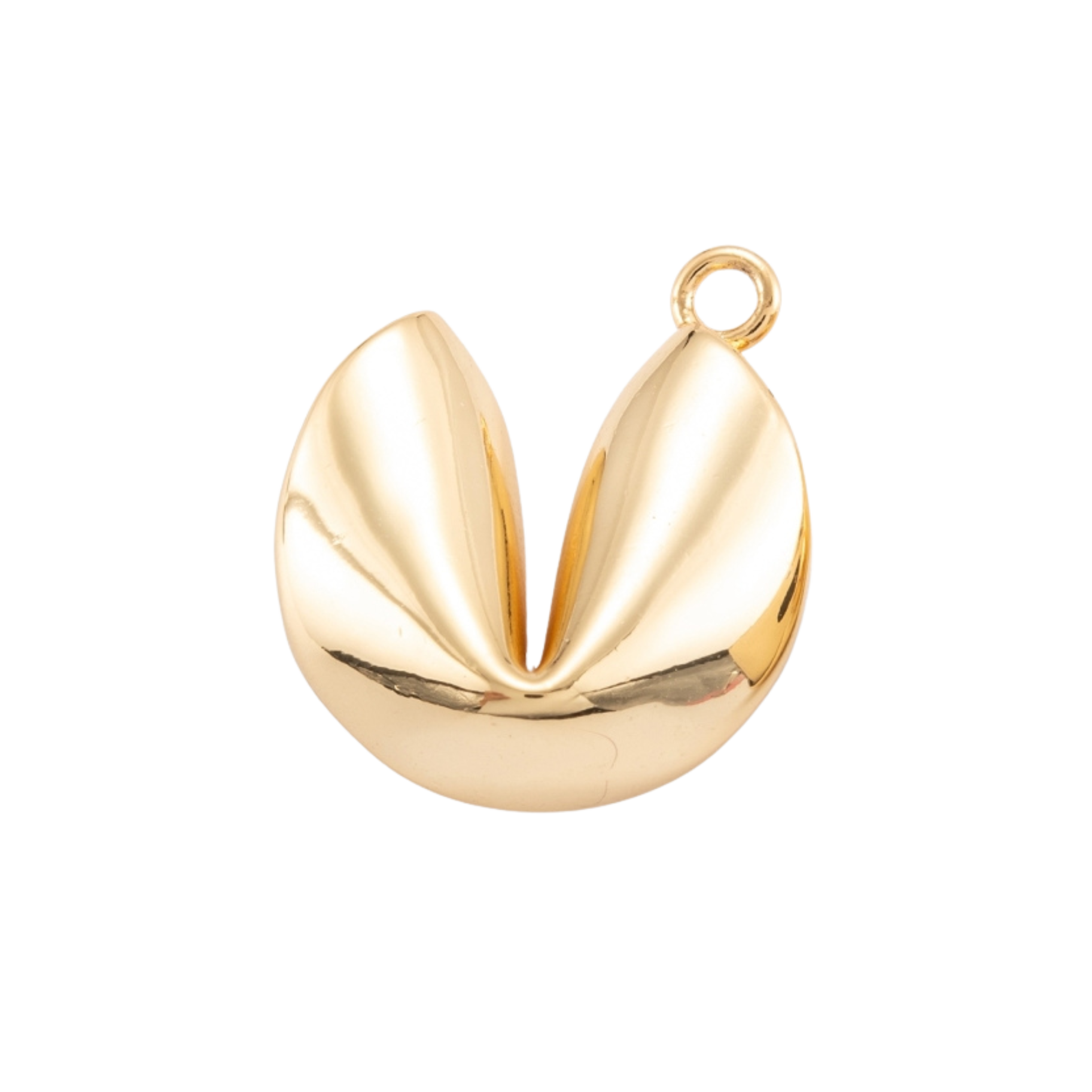 18k Gold Plated Brass Fortune Cookie Charm