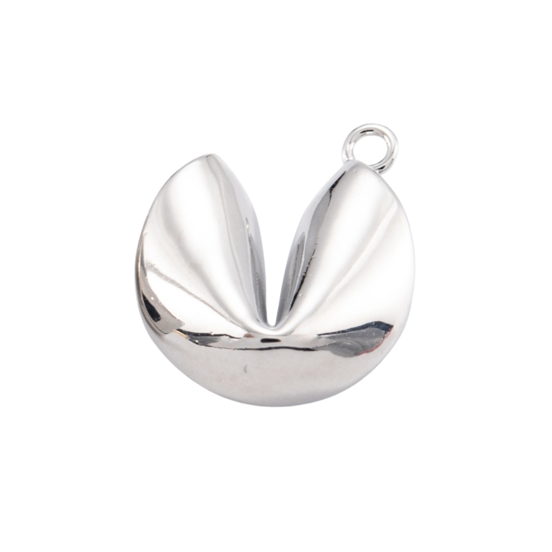 Silver Brass Fortune Cookie Charm