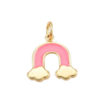 18k Gold Plated Brass Pink Rainbow Charm