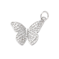 Silver Brass Butterfly Charm
