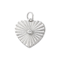 Silver Brass Diamond Heart Charm