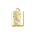 18k Gold Plated Brass Passport Charm