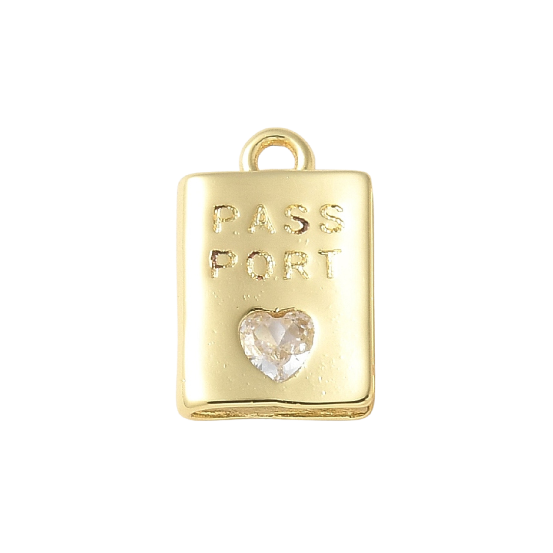 18k Gold Plated Brass Passport Charm