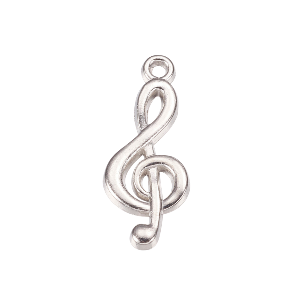 Silver Alloy Music Note Charm
