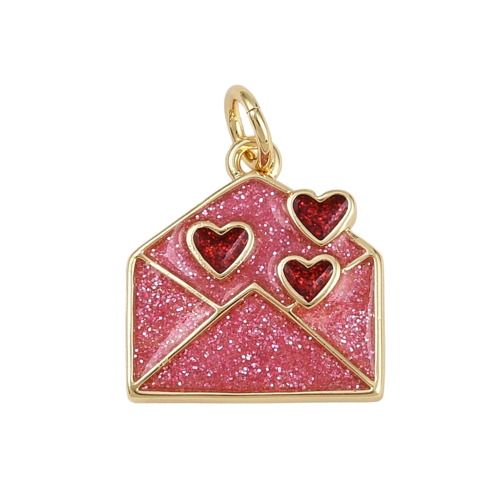 18k Gold Plated Brass Love Letter Charm