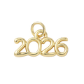 18k Gold Plated Brass Year 2026 Charm