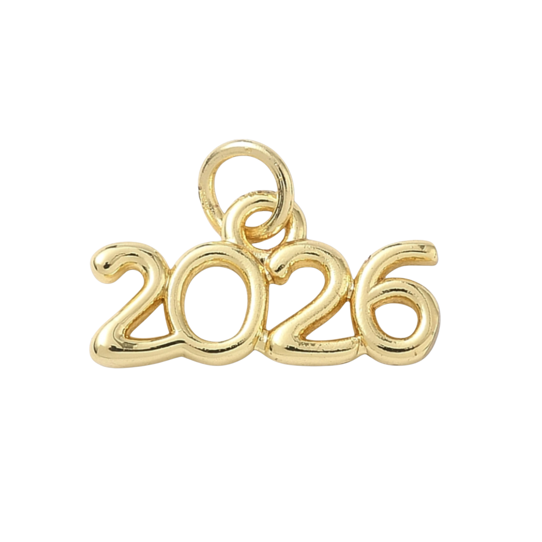 18k Gold Plated Brass Year 2026 Charm