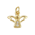 18k Gold Plated Brass Angel Charm