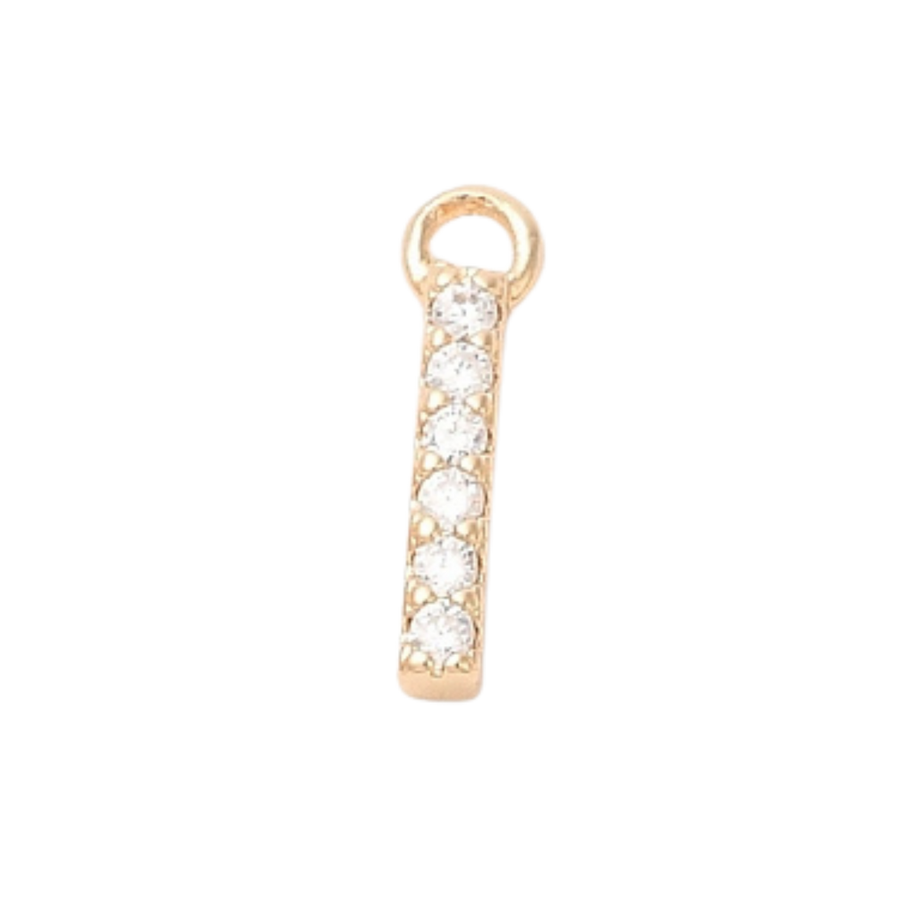 18k Gold Plated Brass Rhinestone Number Charm Individual Numbers
