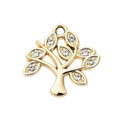 Gold Alloy Rhinestone Tree Charm