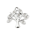 Silver Alloy Rhinestone Tree Charm