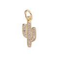 18k Gold Plated Brass Cactus Charm