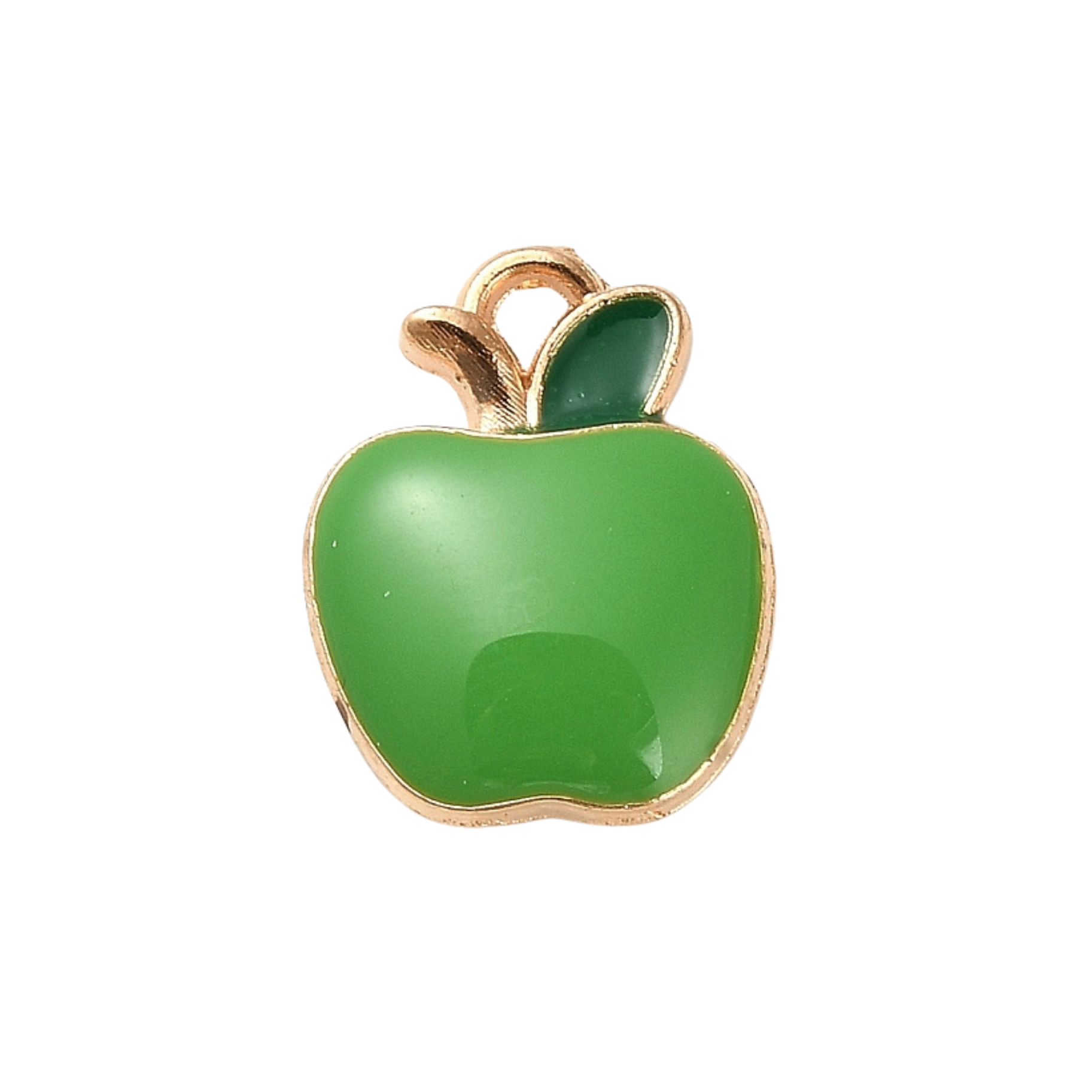 Gold Alloy Green Apple Charm