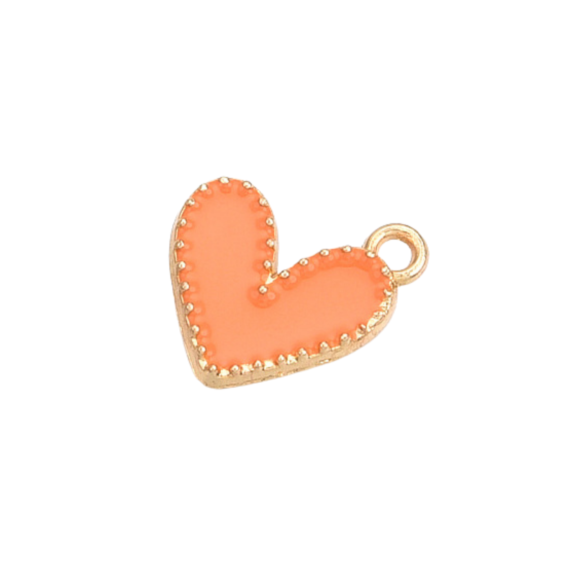 Gold Alloy Colorful Heart Charm