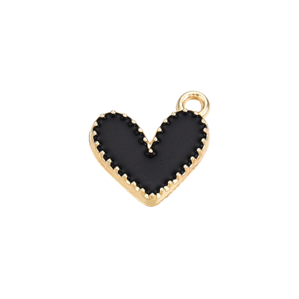 Gold Alloy Colorful Heart Charm