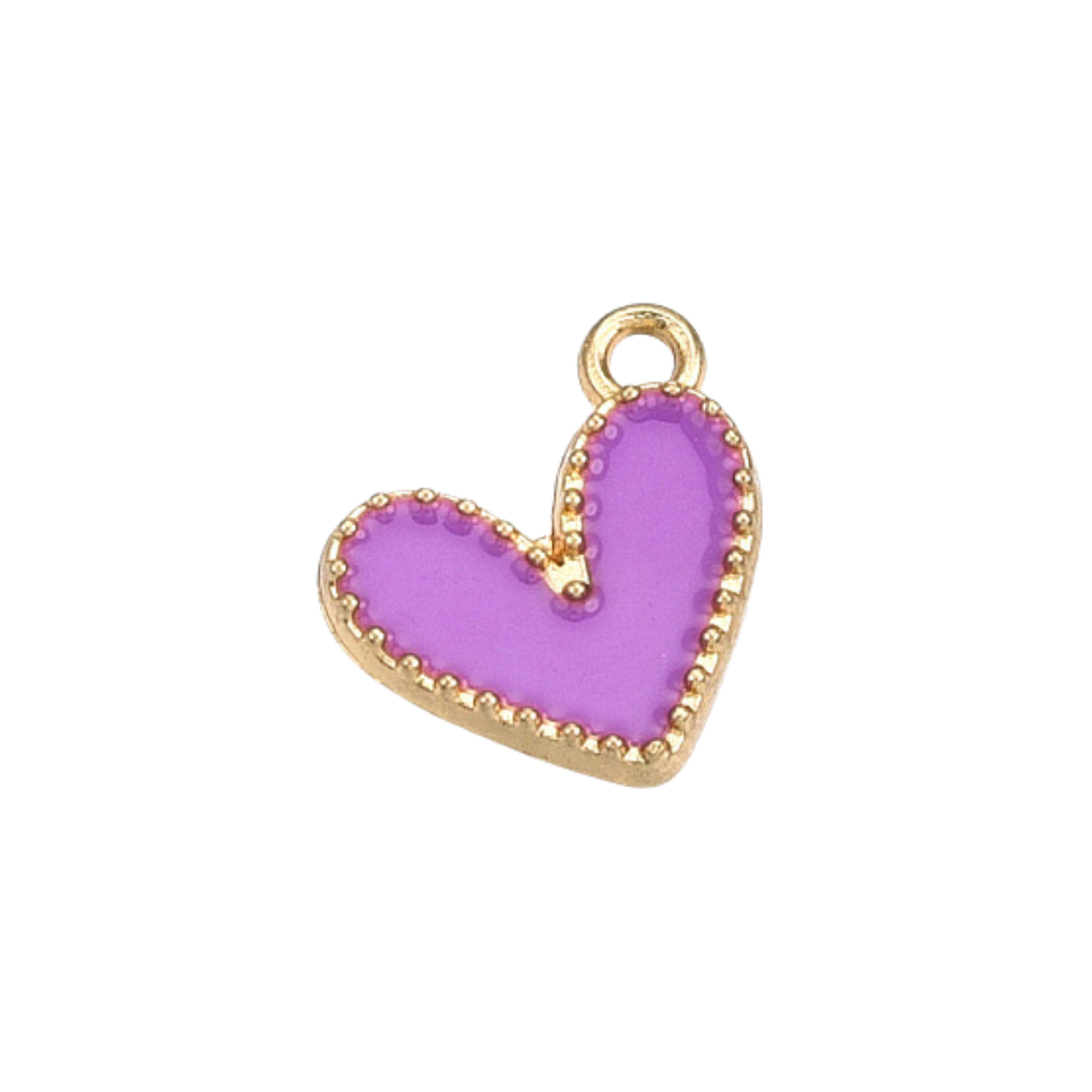 Gold Alloy Colorful Heart Charm