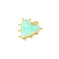18k Gold Plated Brass Studded Heart Charm
