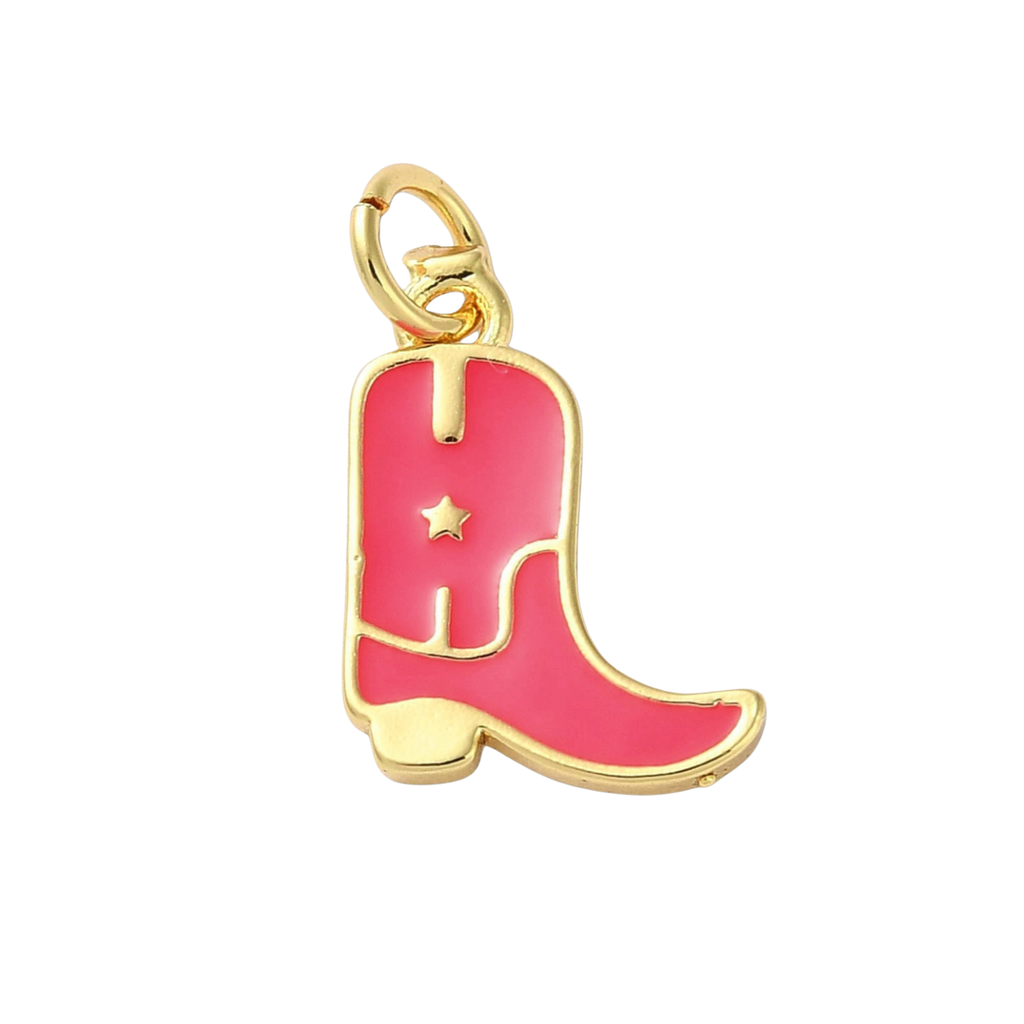 18k Gold Plated Brass Star Cowboy Boot Charm
