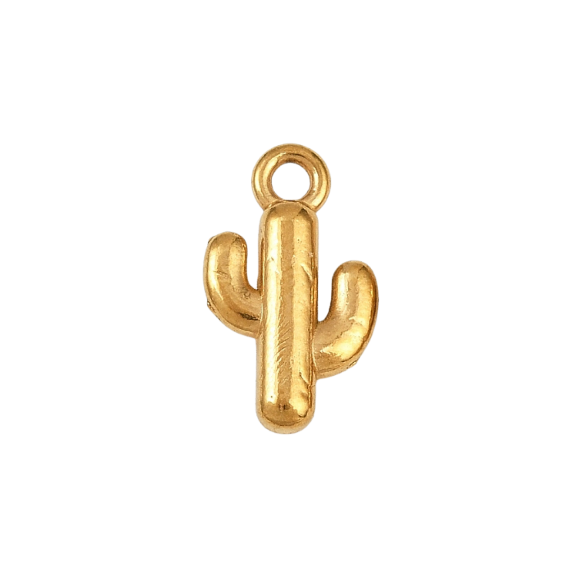18k Gold Plated Stainless Steel Cactus Charm