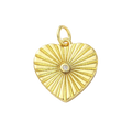 18k Gold Plated Brass Diamond Heart Charm