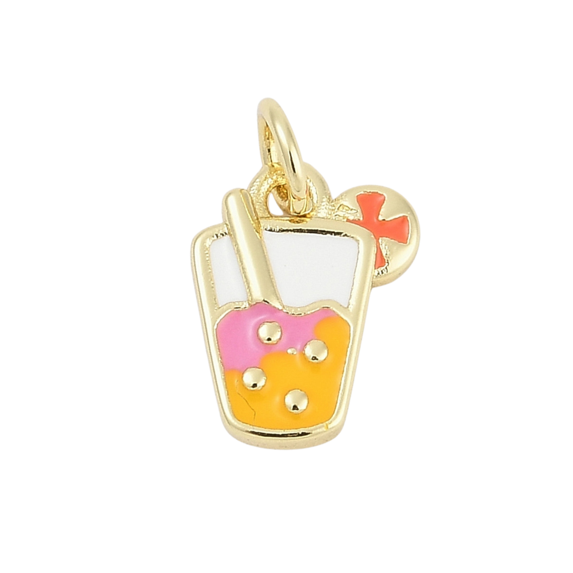 18k Gold Plated Brass Drink Charm