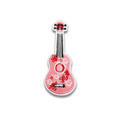 Pink Guitar Embroidered Patch - Iron-On Applique
