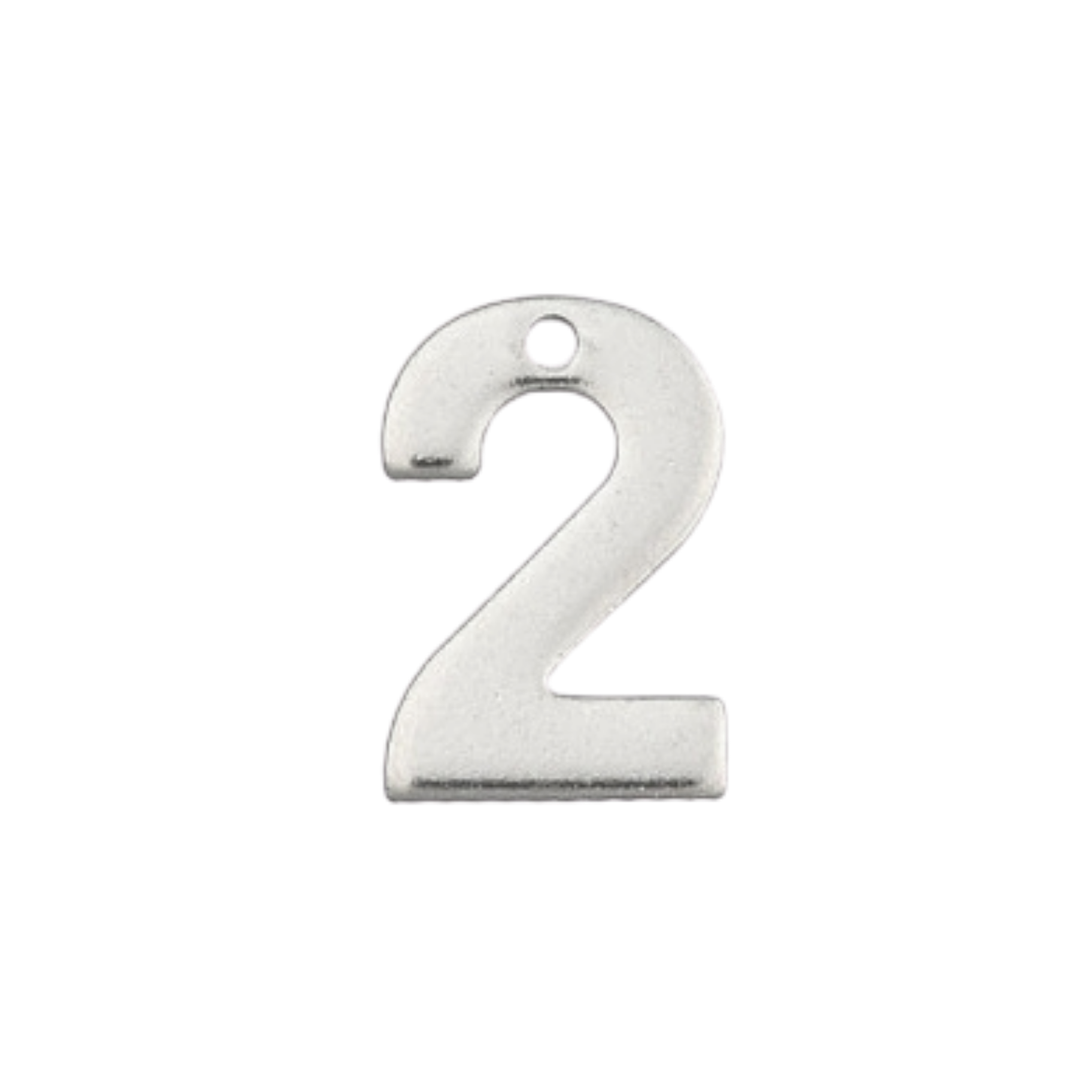 Silver Stainless Steel Number Charm Individual Numbers