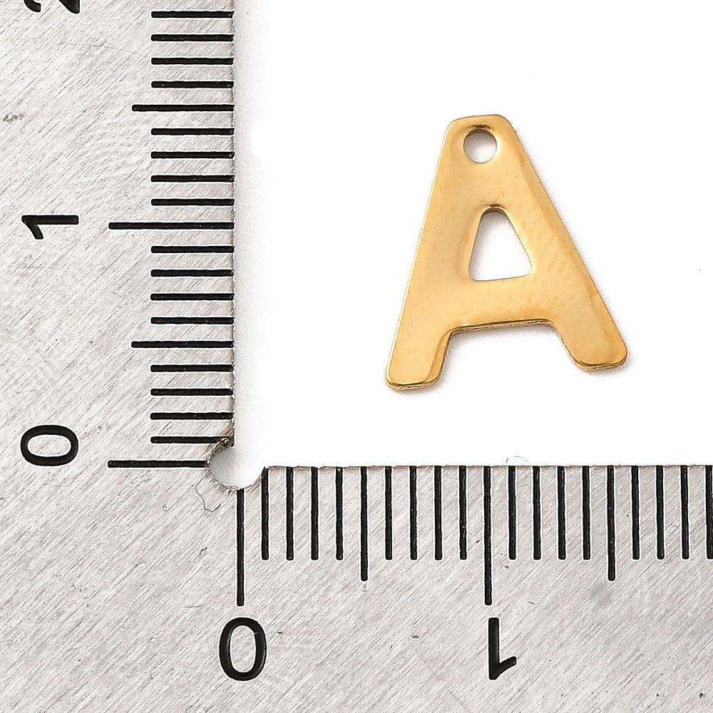 18k Gold Plated Stainless Steel Initial Letter Charm Full Set