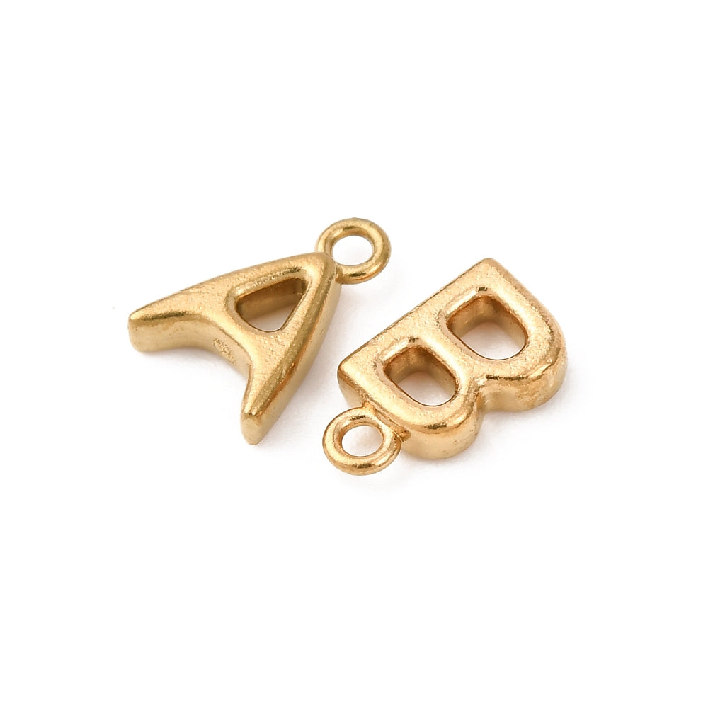 18k Gold PVD Stainless Steel Bold Initial Letter Charm Full Set