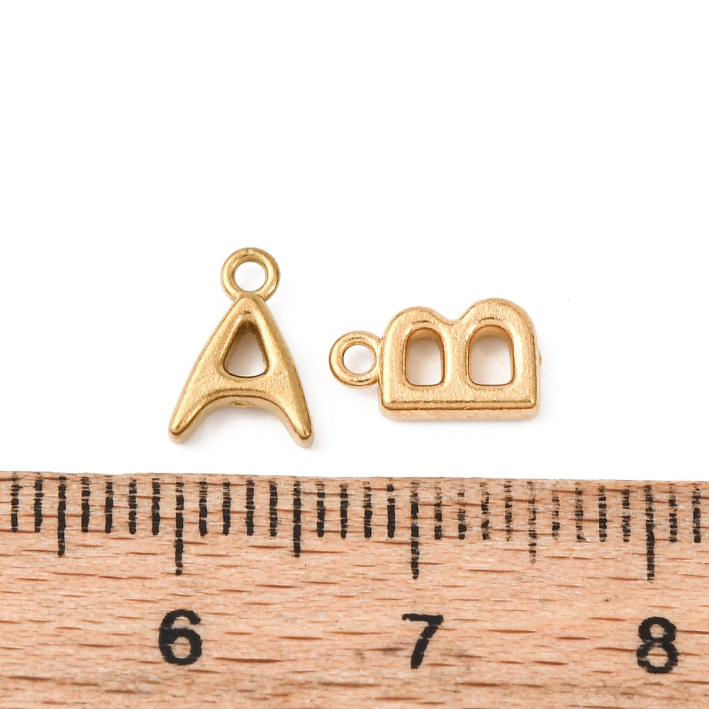 18k Gold PVD Stainless Steel Bold Initial Letter Charm Full Set