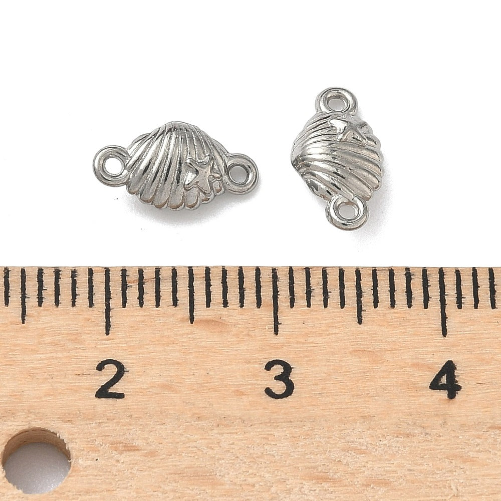 18k Gold Ion Plated Stainless Steel Seashell Connector Charm