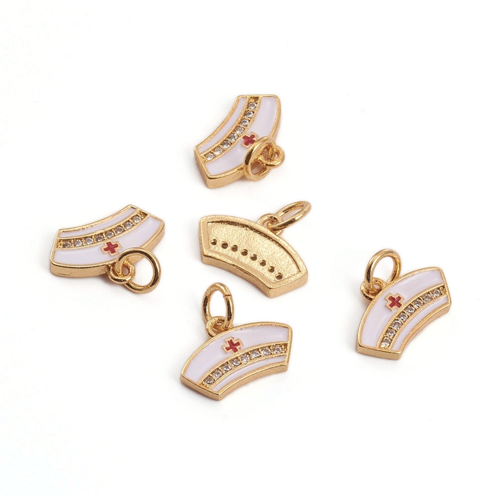 18k Gold Plated Brass Nurse Charm