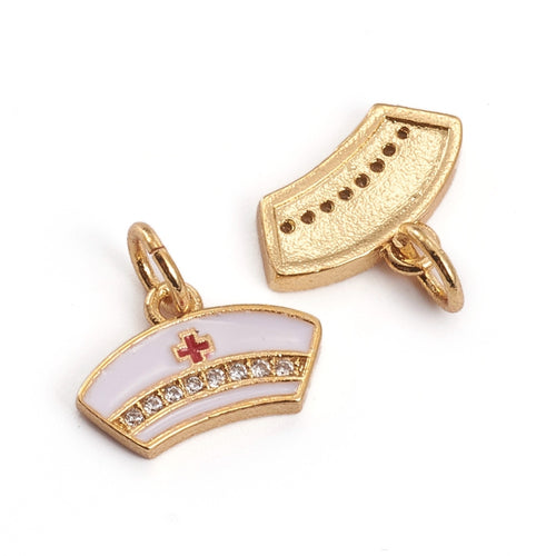 18k Gold Plated Brass Nurse Charm