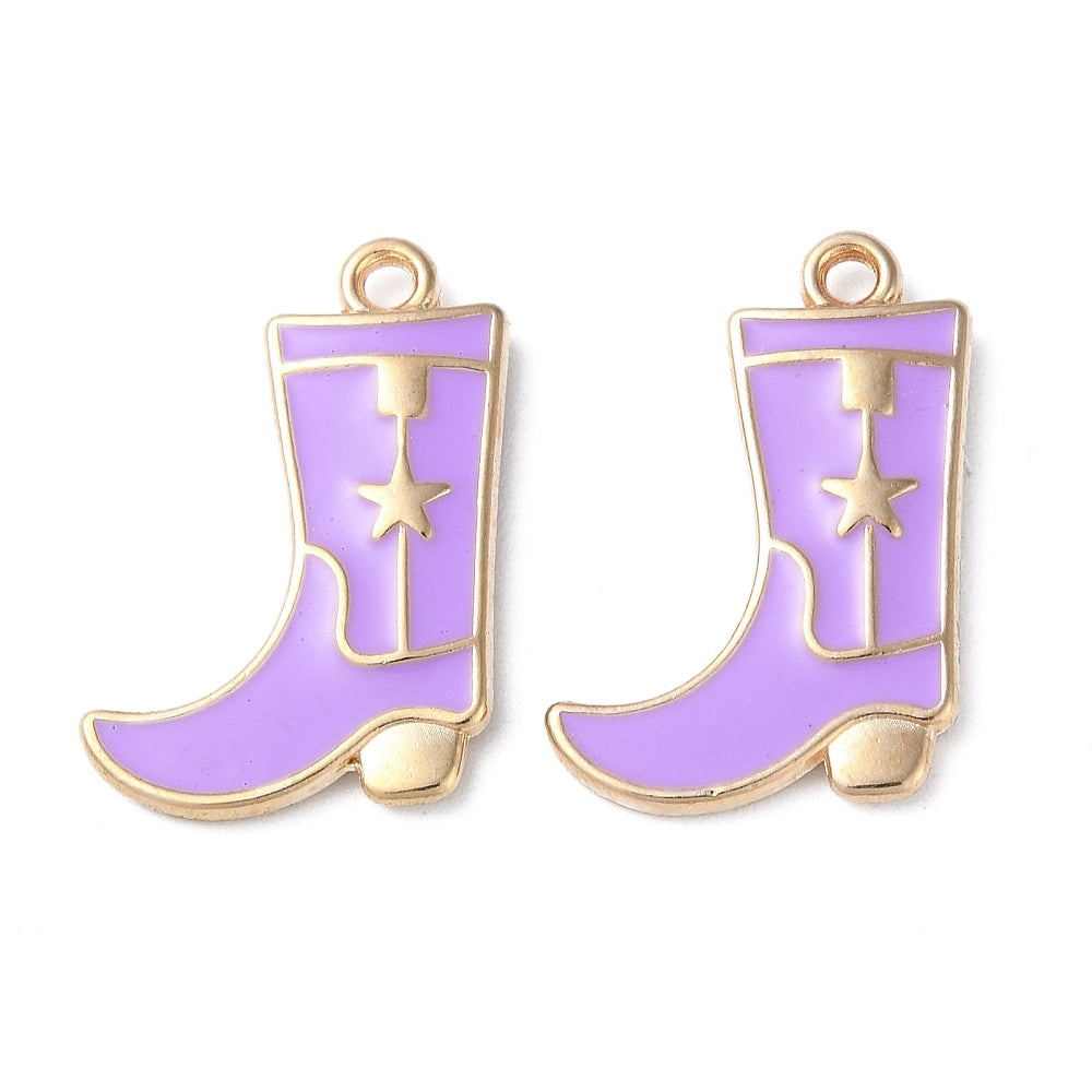 Gold Alloy Assorted Cowboy Boot Star Charm