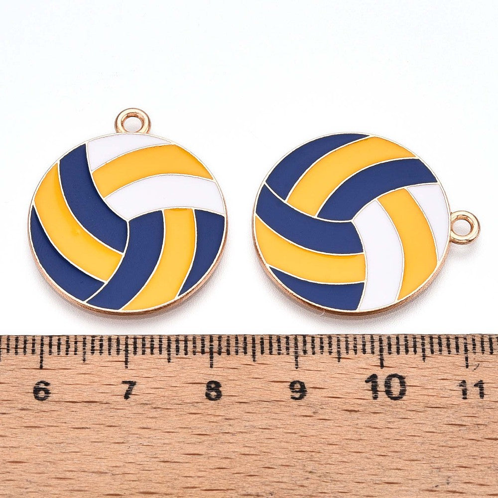 Gold Alloy Volleyball Charm