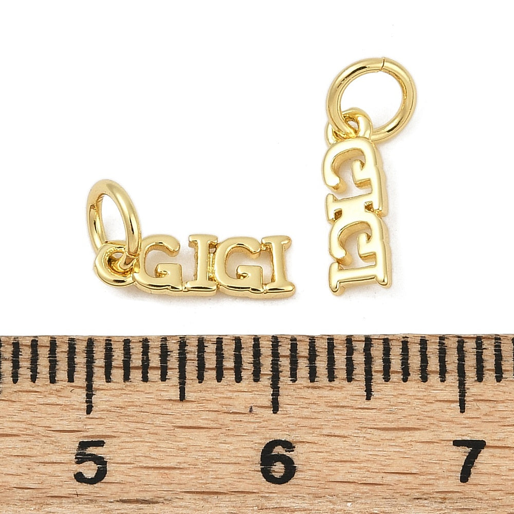 18k Gold Plated Brass Gigi Charm