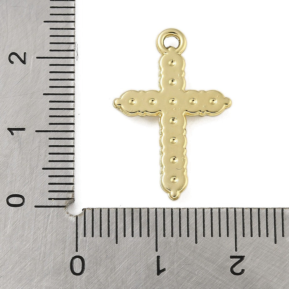 Alloy Rhinestone Cross Charm