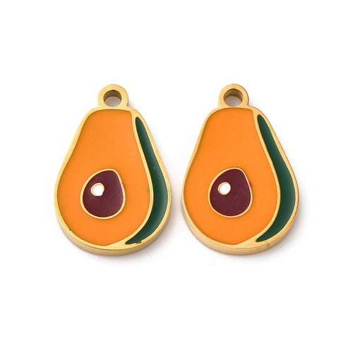 18k Gold PVD Stainless Steel Avocado Charm